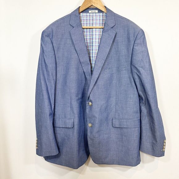 Southern Pines Other - Southern Pines XL Blue Sport Coat Two Button Jacket 100% Cotton Easter Men’s